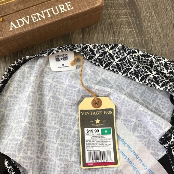 CONVERSE Swim Black Hipster Bikini Bottom - Picture 6 of 7